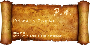 Potocsik Aranka névjegykártya